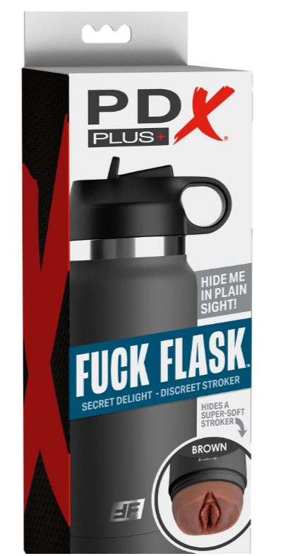 Pdx Plus Fuck Flask Secret Delight Discreet Stroker Grey Bottle Brown