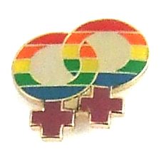 Lapel Pin Rainbow Double