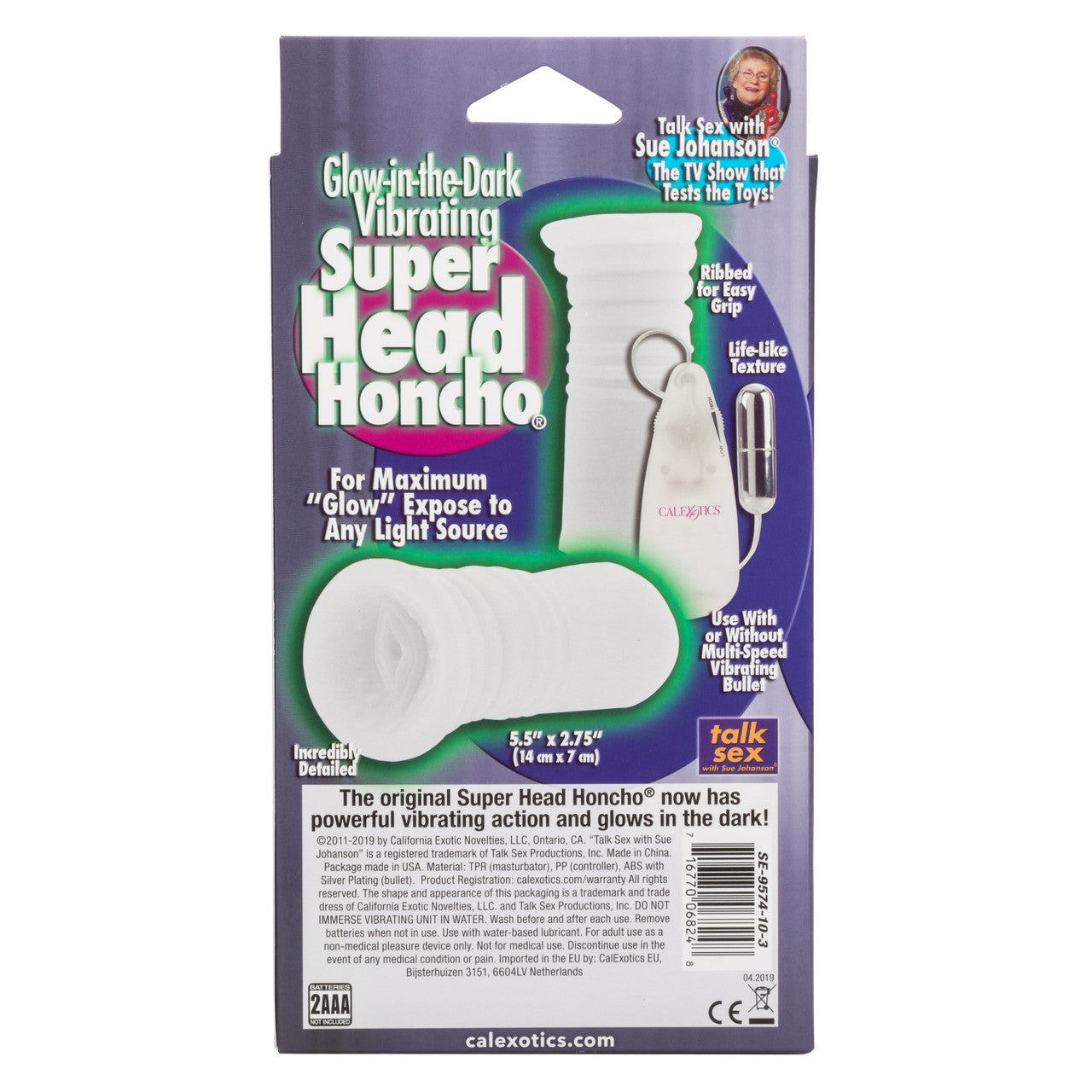 Sue Johanson Super Head Honcho White Glow In The Dark