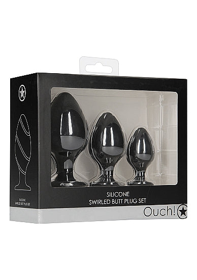 Swirled Butt Plug Set Black