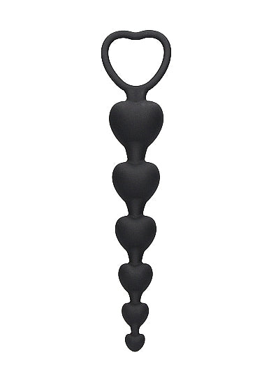 Anal Heart Beads Black