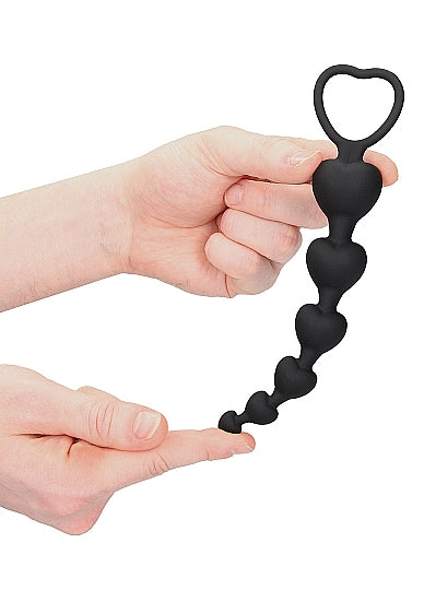 Anal Heart Beads Black