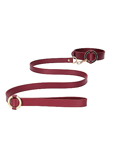 Ouch Halo Collar W/ Leash Burgundy