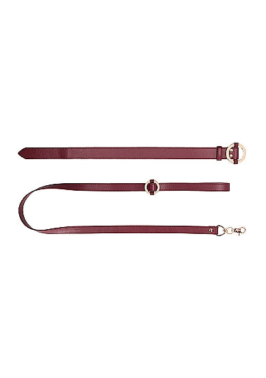 Ouch Halo Collar W/ Leash Burgundy