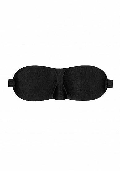 B&w Satin Curvy Eye Mask W/ Elastic Straps