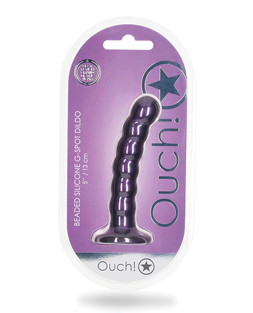 Ouch! Beaded Silicone G-spot Dildo 5 In Metallic