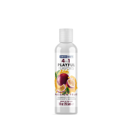 Swiss Navy 4 In 1 Playful Flavors Wild Passion Fruit 1oz