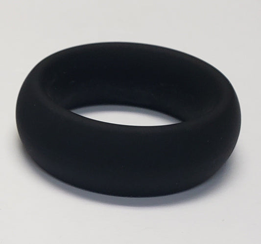 Wide Silicone Donut Ring Black "