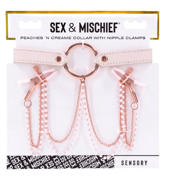 Peaches N Creame Collar W/ Nipple Clamps