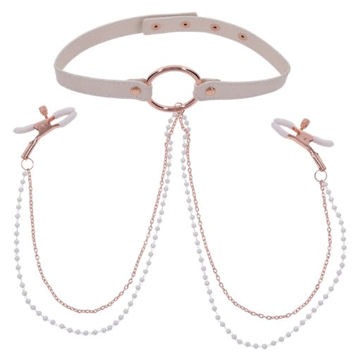 Peaches N Creame Collar W/ Nipple Clamps