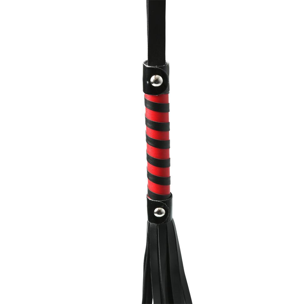 Sex & Mischief Red & Black Stripe Flogger