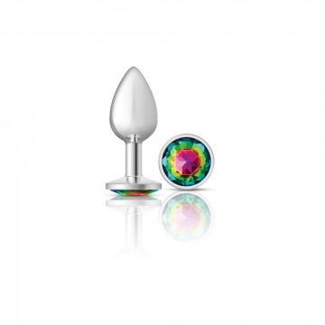 Cheeky Charms Round Rainbow Silver Plug