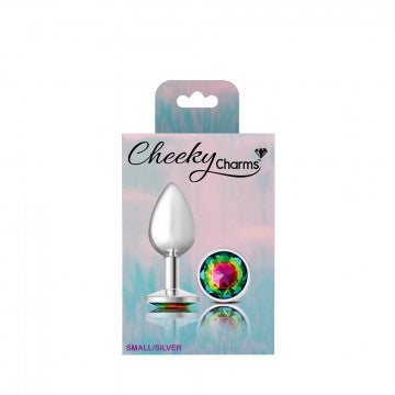 Cheeky Charms Round Rainbow Silver Plug