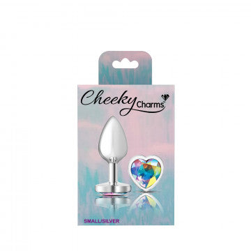 Cheeky Charms Heart Clear Iridescent Silver Plug