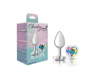 Cheeky Charms Heart Clear Iridescent Silver Plug