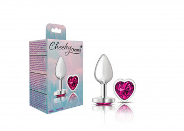 Cheeky Charms Heart Bright Pink Silver Plug