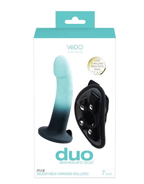 Duo Silicone Dildo (non Vibrating) With Harness