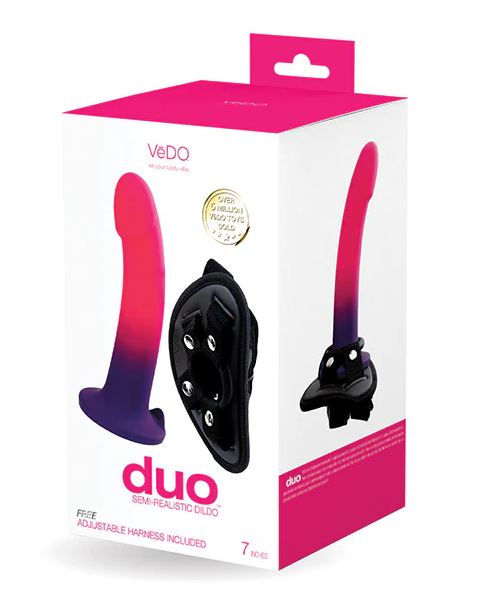 Duo Silicone Dildo (non Vibrating) With Harness