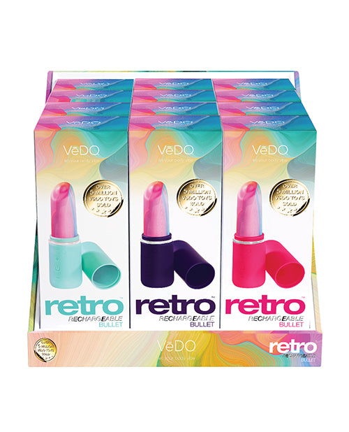 Vedo Retro Rechargeable Bullet 12 Pc Display