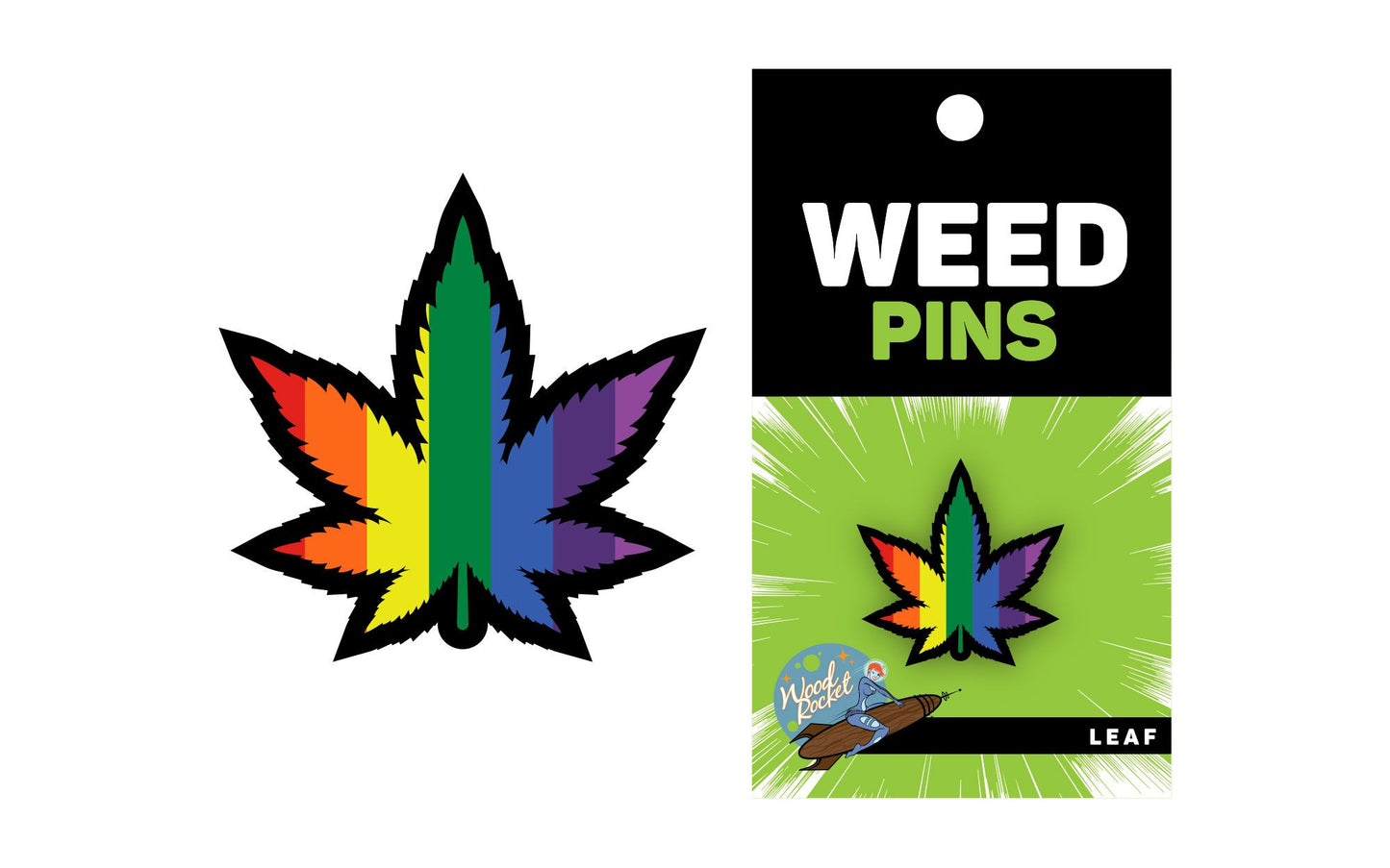 Rainbow Marijuana Leaf Pin