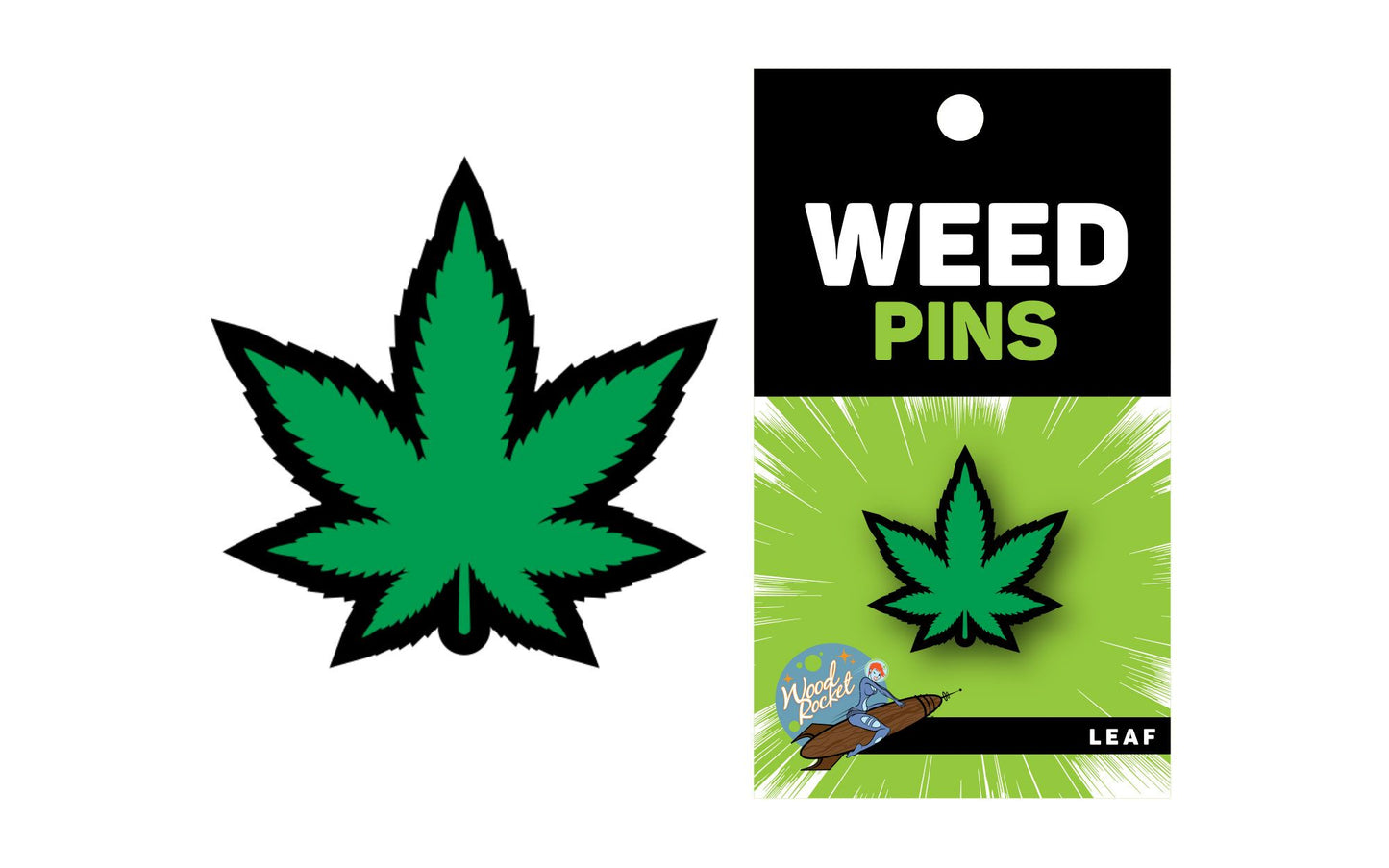 Green Marijuana Leaf Pin