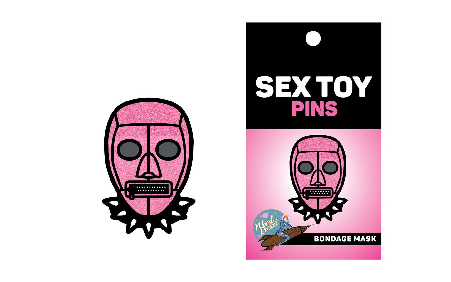 Pink Bondage Mask Pin