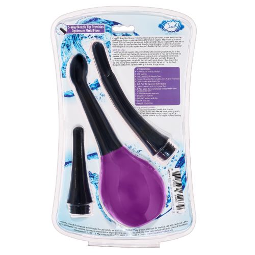 Cloud 9 Fresh + Deluxe Anal Soft Tip Enema Douche 11.8 Oz W/ 3 Soft Nozzle Tips