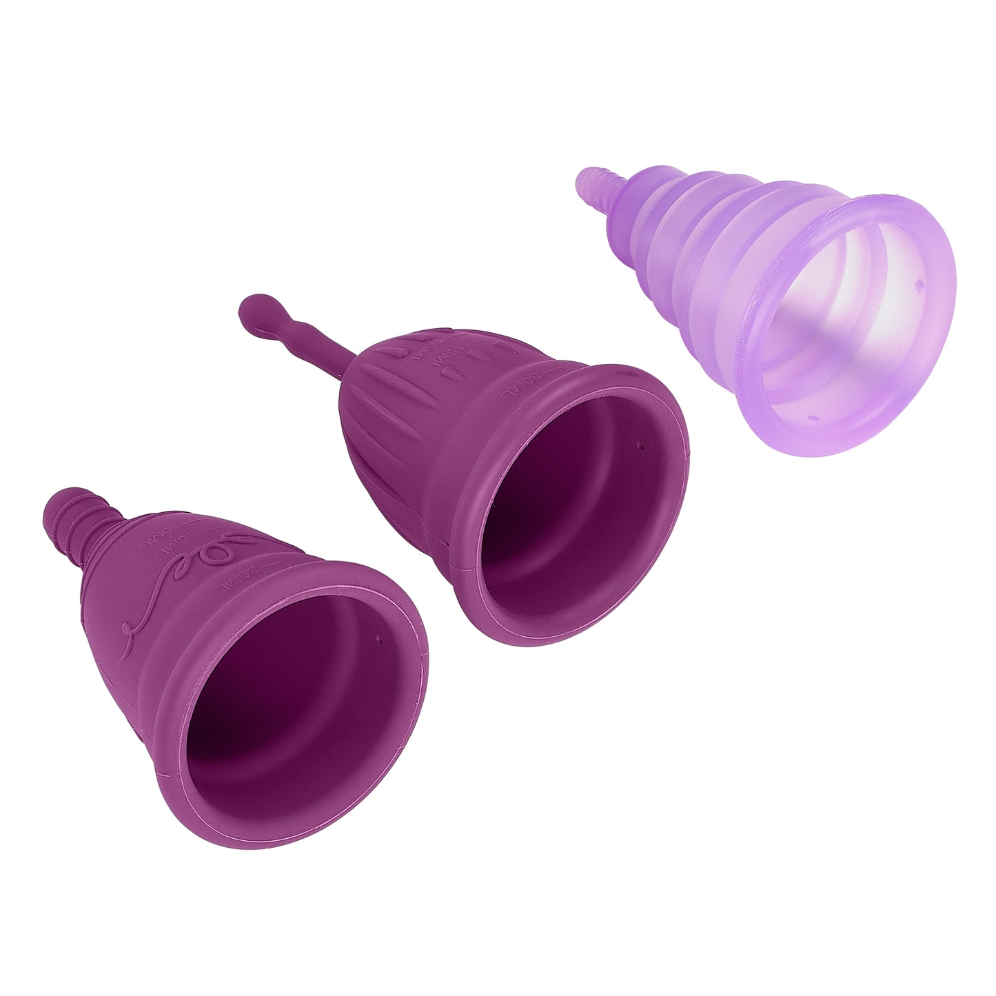 Cloud 9 Health & Wellness Reusable Menstrual Cups 3-pk W/bonus Travel Cup & Case