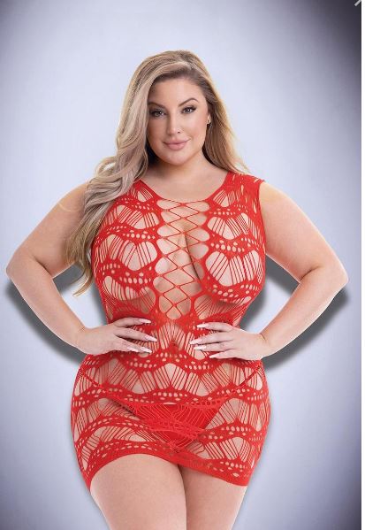 Corset Front Lace Mini Dress Red Q/s