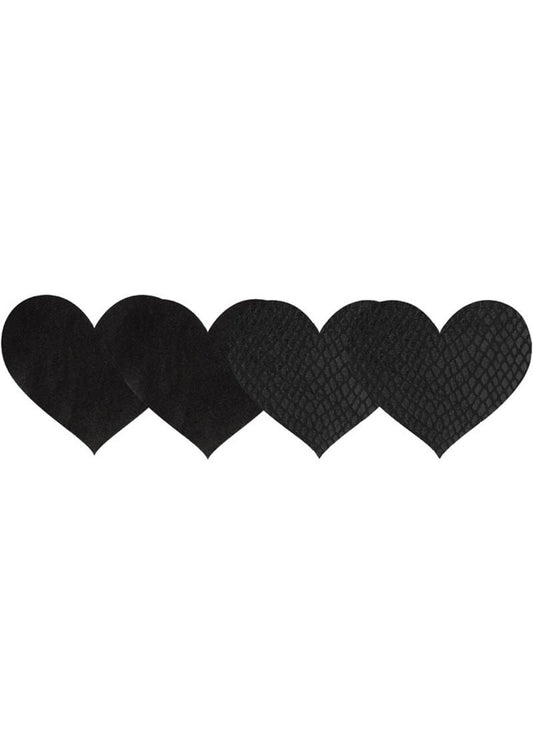 Peekaboo Pasties Classic Black Hearts