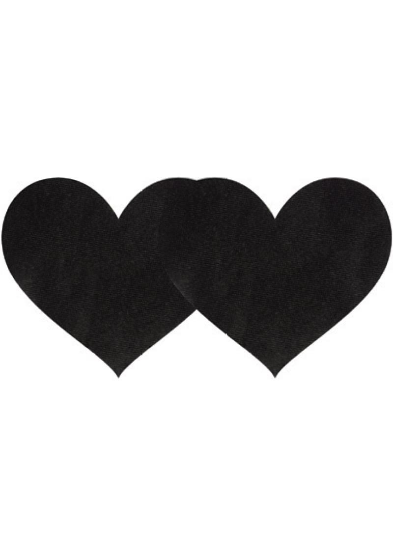 Pasties Black Satin Heart