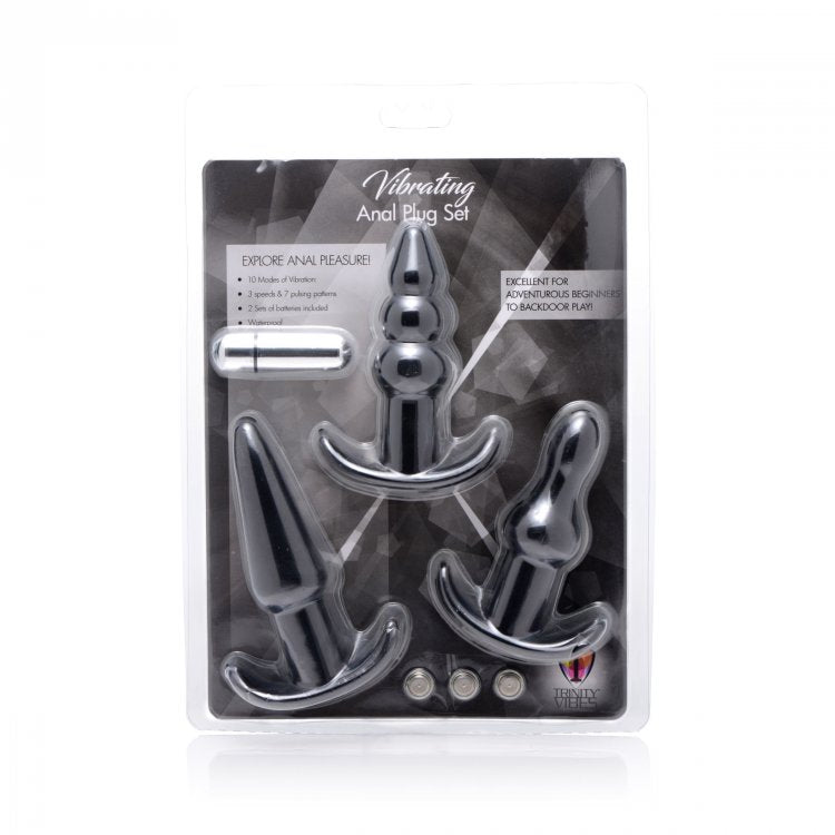 Trinity Vibes 4 Pc Vibrating Anal Plug Set