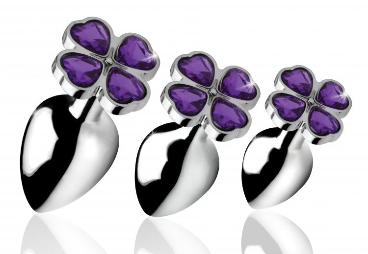 Booty Sparks Violet Flower Gem Anal Plug Set