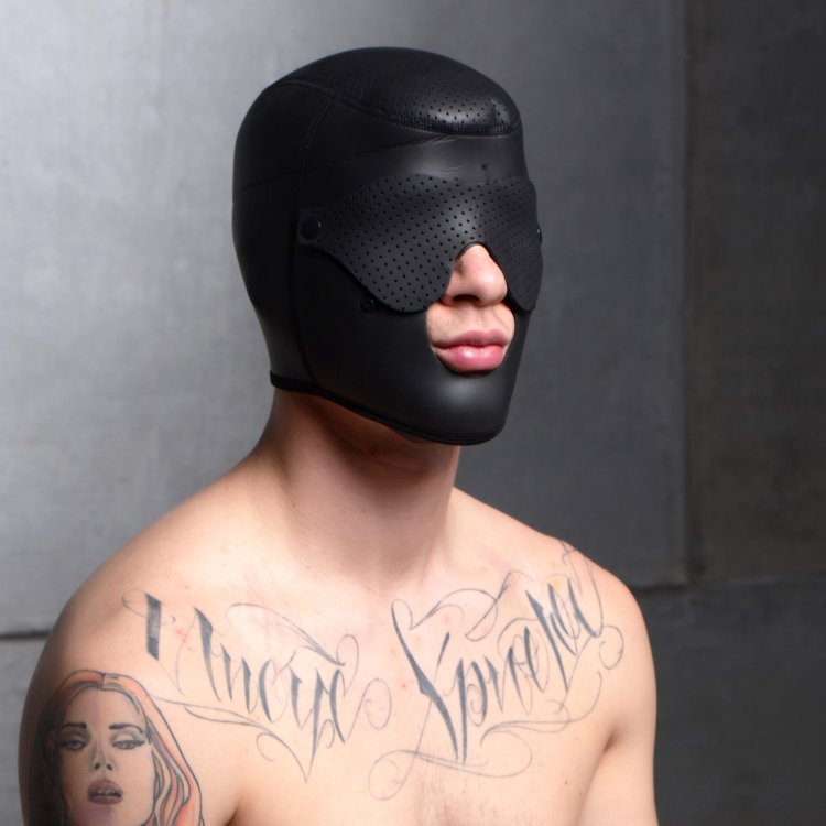 Master Series Scorpion Hood Blindfold & Face Mask Neoprene