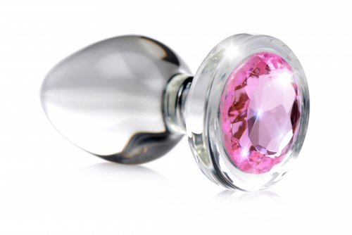 Booty Sparks Pink Gem Glass Anal Plug