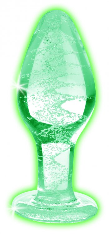 Booty Sparks Glow-in-the-dark Glass Anal Plug