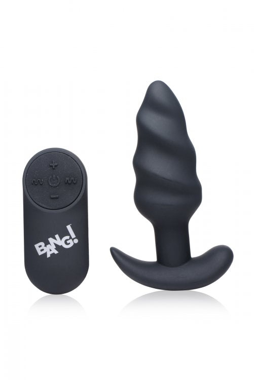 Bang! 21x Vibrating Silicone Swirl Butt Plug W/ Remote