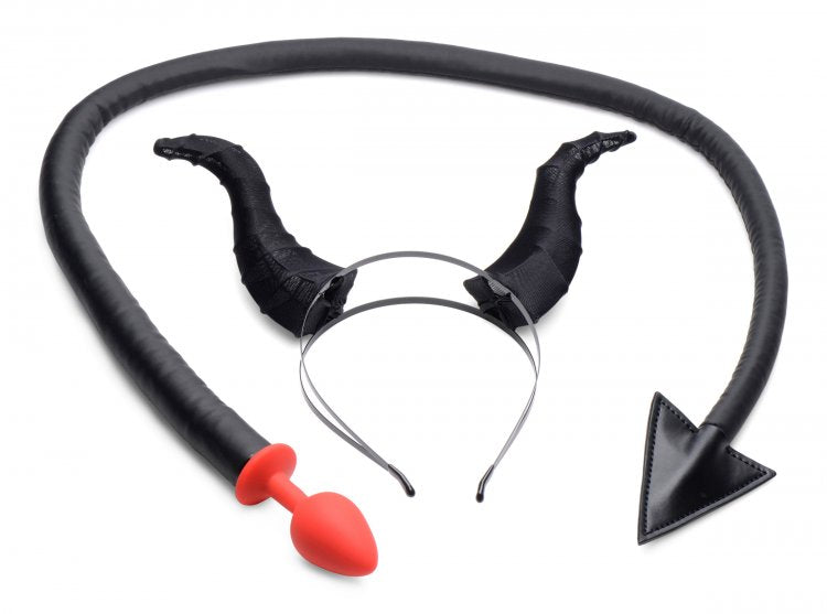 Tailz Devil Tail Anal Plug & Horns Set