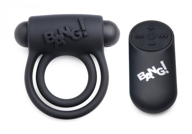 Bang! Silicone Cock Ring & Bullet W/ Remote