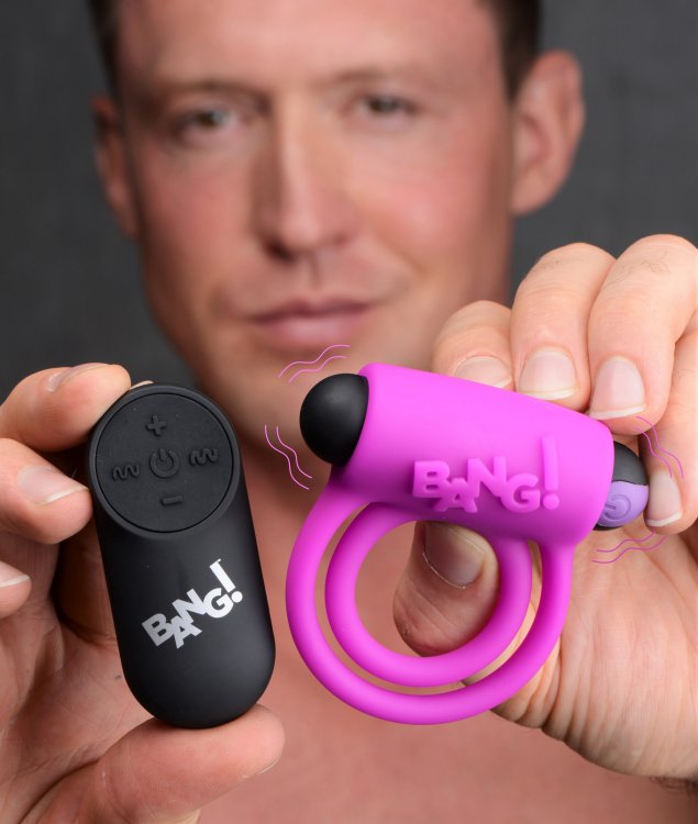 Bang! Silicone Cock Ring & Bullet W/ Remote