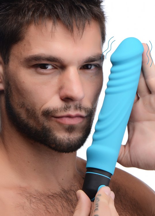 Bang! Xl Bullet & Ribbed Silicone Sleeve Blue