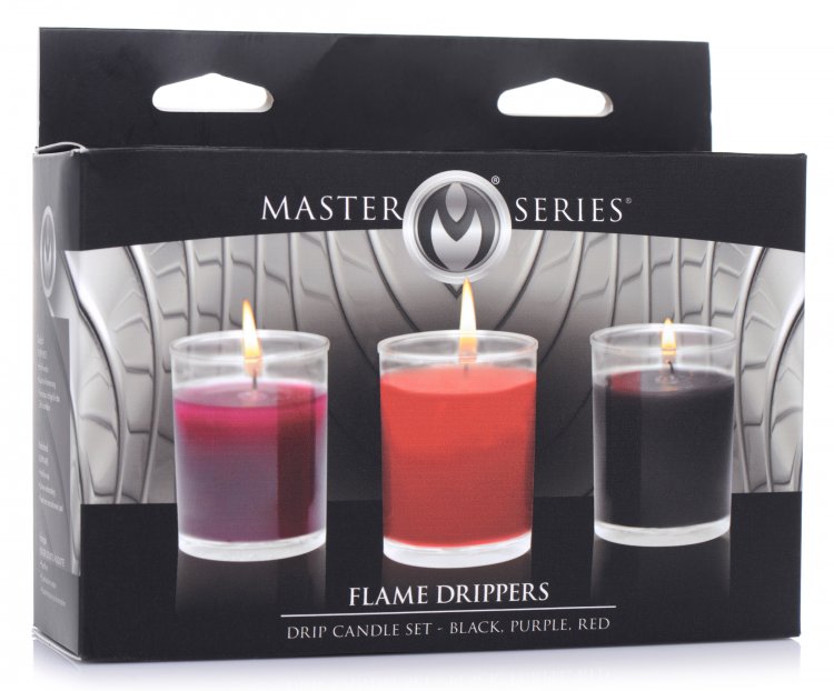 Master Series Flame Drippers Candle Set Black Red Purple