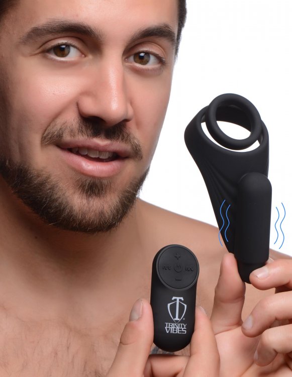 Trinity 4 Men 7x Silicone C- Ring W/ Taint Stimulator