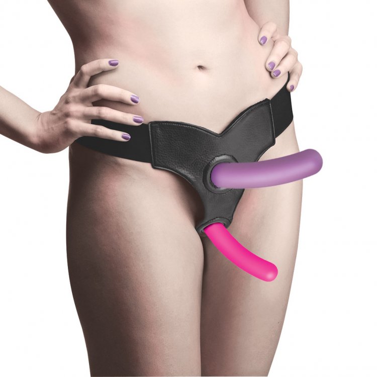 Strap U Triple Peg 28x Dildo Set Silicone W/ Remote