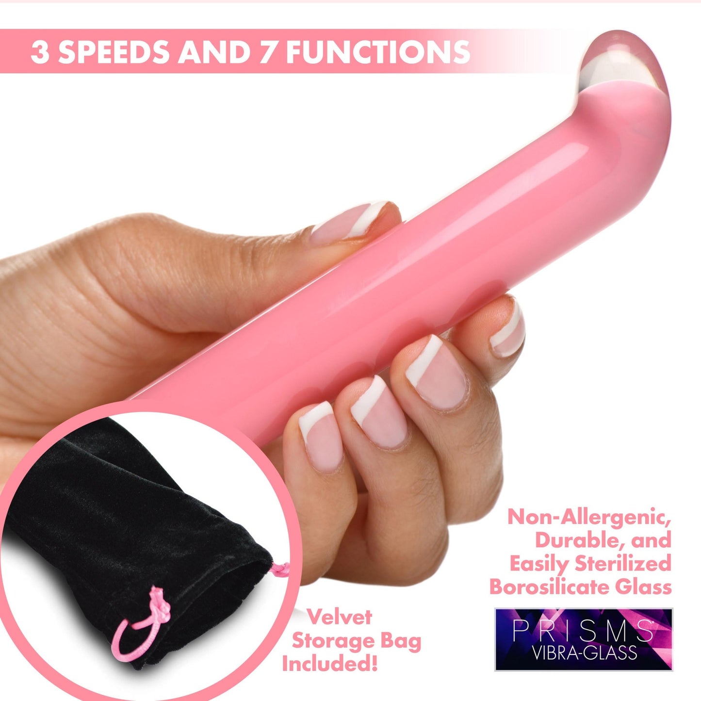 Prisms Vibra-glass 10x G-spot Vibe Pink