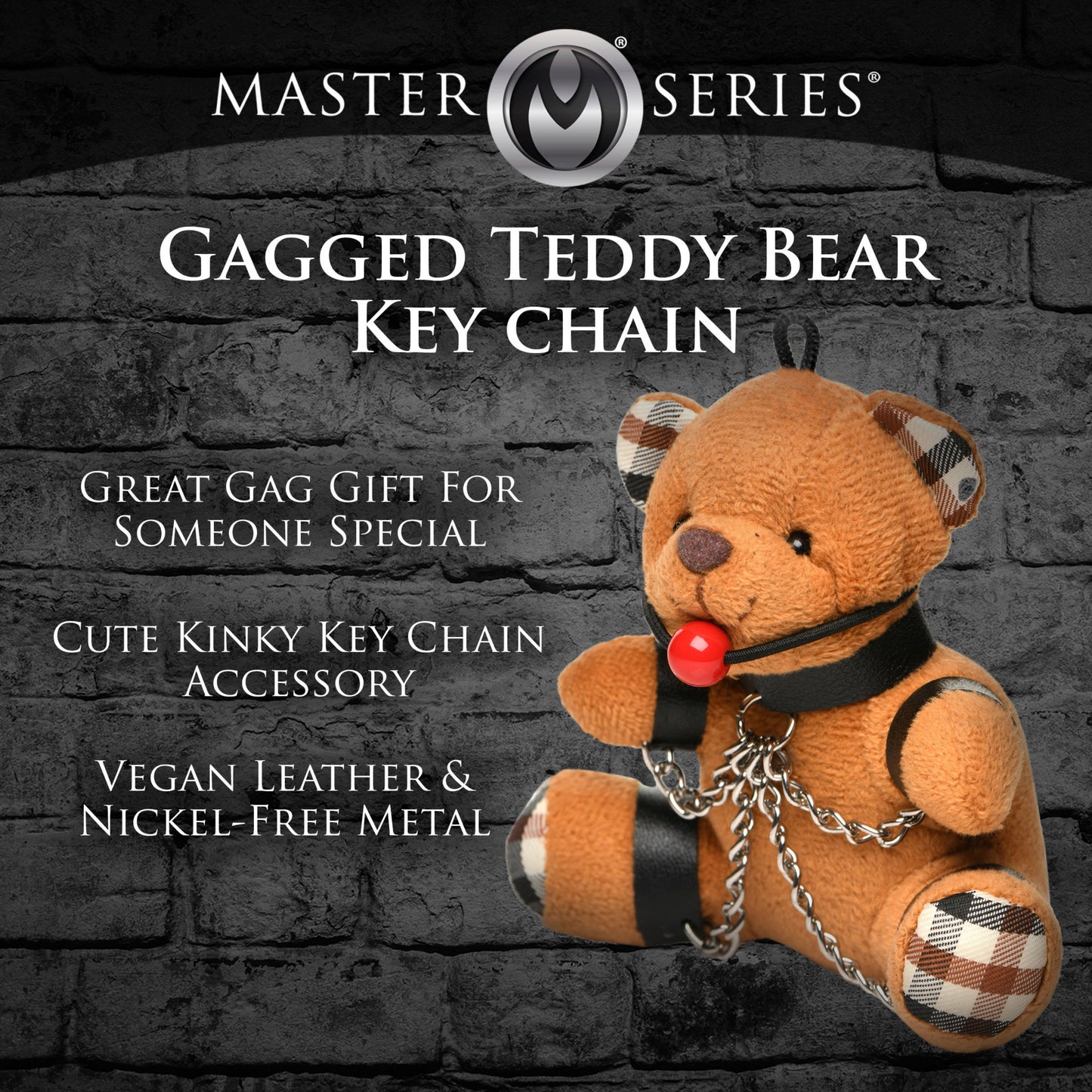 Master Series Gagged Teddy Bear Keychain