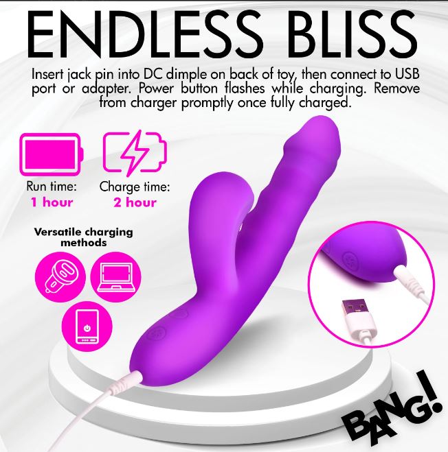 Thrusting & Sucking Rabbit Vibrator Purple