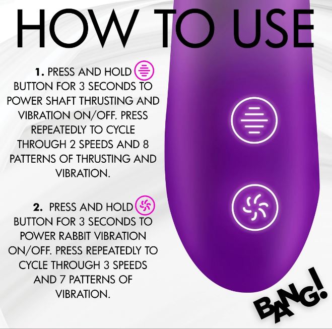 Thrusting & Sucking Rabbit Vibrator Purple