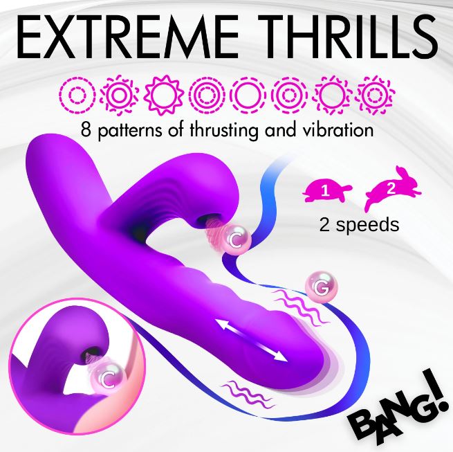 Thrusting & Sucking Rabbit Vibrator Purple